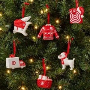 2024 Target Wondershop Red and White Christmas Ornament Set